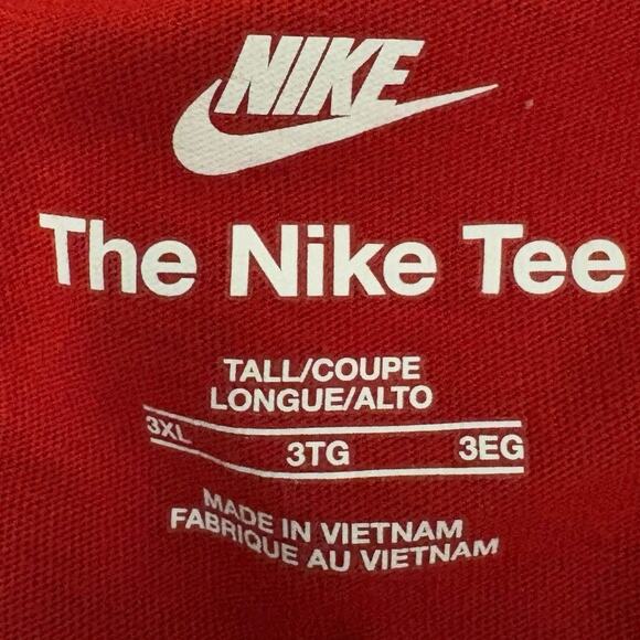 Nike Just Do It Red Graphic T-Shirt Men’s Size 3XL Tall The Nike Tee - Picture 4 of 6